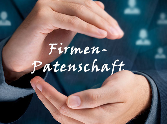 Hände mit Schriftzug Firmenpatenschaft